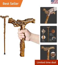 Stylish Zebrawood Walking Cane with Massage Function - Portable and Elegant - $196.00