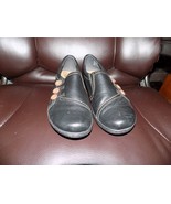 Clarks Collection Soft Cushion Leather Black, W/Buttons Shoes Size 9M Wo... - $33.25