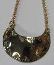Seminole Mini 24&quot; Brass Triangle Single Gorget Necklace Charley Johnson Signed - £19.46 GBP