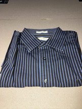 Michael Kors Men&#39;s XL Striped Button Down Shirt, Neck 18, Designer Dress... - $14.84