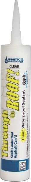 NEW CASE (12) SASHCO 14010 THROUGH THE ROOF CLEAR ROOF SEALANT CAULK 6012389