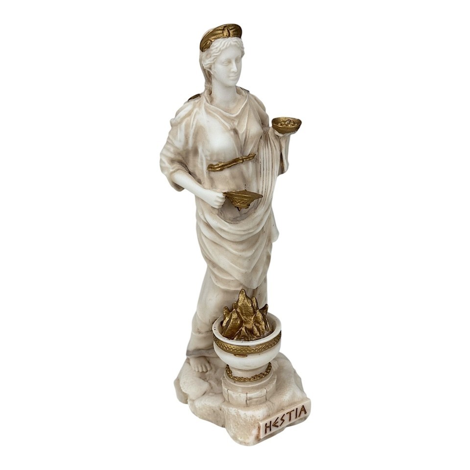 Statua di Hestia, dea della casa e della famiglia - scultura in patina grigia... Item image 10