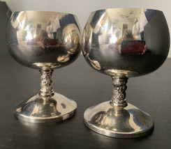 2 Silver Plate Brandy Snifters Made In Spain Rona S.L.  Vintage - £22.03 GBP