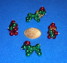  Adorable Mardi Gras Bead Dogs In Christmas Colors + Bonus New Orl EAN S Doubloon - £3.15 GBP
