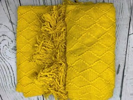 Cable Knit Throw Blanket for Couch Chair Beach Sofa Soft Warm Yellow 50x... - £29.04 GBP