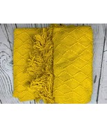 Cable Knit Throw Blanket for Couch Chair Beach Sofa Soft Warm Yellow 50x... - £28.51 GBP