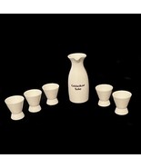 Sake Set Gekkeikan Sake Katsura Bottle Decanter White Milk Glass Vintage... - $14.82