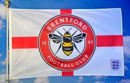 Brentford Football Club Flag Red White 3x5ft Polyester Banner - $18.00