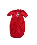 Red Baby Sleep Sack Wearable Blanket Bunny Rabbit Applique Small Sleeves - $14.80