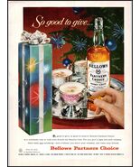 1950s Bellows Partners Choice Blended Whiskey PRINT AD Christmas BX1 - $9.49
