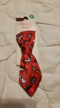 Top Paw Merry &amp; Bright Dog Collar Slide F&amp;T Red w/Dogs Tie Size XSmall/Small - £3.09 GBP