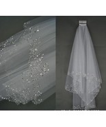Tulle White/Ivory Wedding Veils for Bridal with Beaded - £19.47 GBP