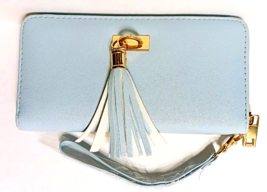 Rue21 Wristlet Wallet with Tassel Gold Accents Style 0007453 Light Blue NWT - £9.90 GBP