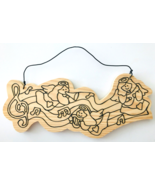 Wood &amp; Wire Door Hanger Ready to Paint Christmas Angels Stained-Glass St... - £9.90 GBP