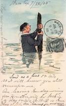 Send Me A LINE-DROWNING Man Holds POST-DEEP WATER~1905 C C Burman Tuck Postcard - £4.43 GBP