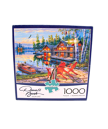 Loon Lake Cabin 1000 Pieces Puzzle Buffalo Games Darrell Bush Multicolor... - £9.07 GBP