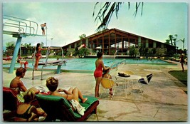 Poolside at Cape Coral FL Yacht and Racquet Club Florida Chrome Postcard I8 - £4.62 GBP