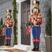 Pair of Life-Size 6&#39; Tall Pre-Lit LED Christmas Holiday Nutcracker Toy S... - $2,999.99