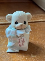 Happy Birthday Jesus Precious Moments Teddy Bear in Gift Package Ceramic Christm - £9.00 GBP