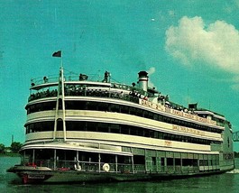 New Orleans Louisiana SS President Sightseeing Steamer Vtg Chrome Postcard S19  - £2.33 GBP