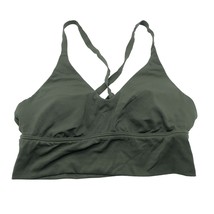 Aerie Offline Sports Bra Real Me Medium Support Strappy Olive Green M - $19.24
