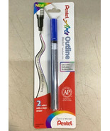 NEW SEALED Pentel Dual-Color Outline Marker Pen BLUE SILVER Metallic MSP60 - £5.13 GBP
