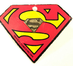 Vintage 1977 DC comics Superman Gold tone Metal Tie Lapel Pin on origina... - $34.95
