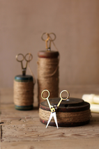 Vintage Wooden Spools Set With Jute Twine And Scissors - $63.95