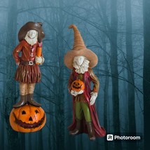Halloween Tabletop Figurine Decorations Renaissance Men Pumpkins Pointed... - $16.81