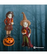 Halloween Tabletop Figurine Decorations Renaissance Men Pumpkins Pointed... - £13.21 GBP