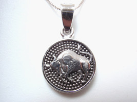 Taurus Zodiac Sign 925 Sterling Silver Reversible Pendant Astrology - £11.37 GBP