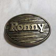 Vintage Name RONNY faux wood grain belt buckle by Oden - £3.87 GBP