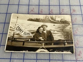 real picture postcard Couple At Coney Island New York 1930s-40s - £10.66 GBP