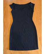 Womens medium black ribbed sweetheart neckline dress - $8.60