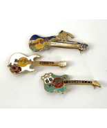 Lot Of 3 Hard Rock Cafe Guitar Music Lapel Pins Boston Honolulu Chicago ... - £29.71 GBP