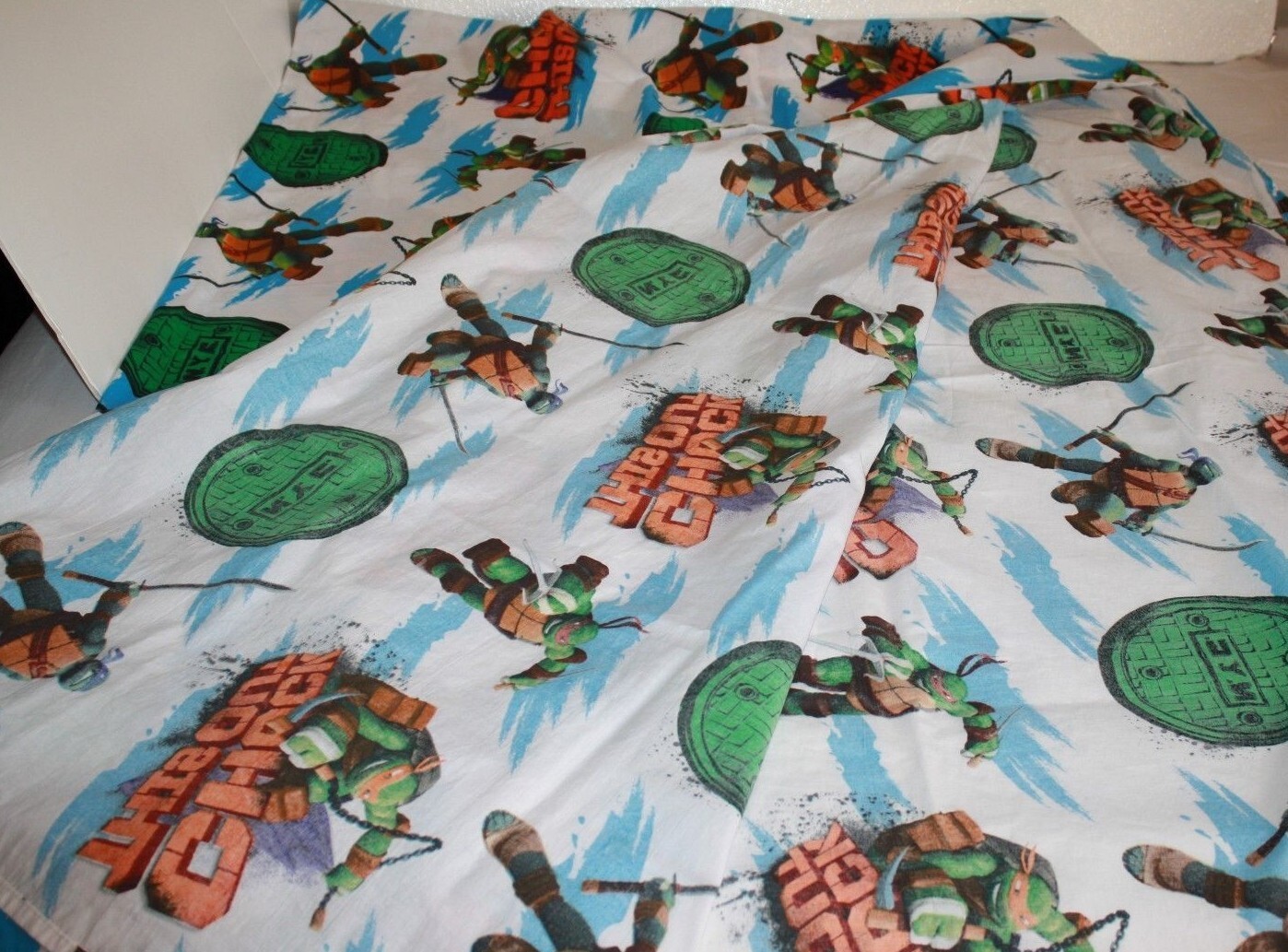 TMNT Teenage Mutant Ninja Turtles TWIN FLAT Sheet Kids Fabric Material 2013 Item image 11