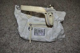 Coach 16289 Signature Poppy Cream Ivory Womens Handbag Purse Shoulder Bag Tote  - £54.53 GBP
