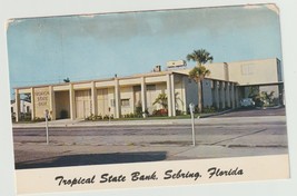 Postcard FL Florida Sebring Tropical State Bank Chrome 1960s Unused - $2.97