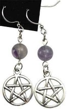 Fluorite Pentagram earrings - $32.49