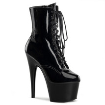 PLEASER Sexy Black Platform 7&quot; High Heel Stripper Dancer Ankle Boots ADO1020/B/M - £69.56 GBP