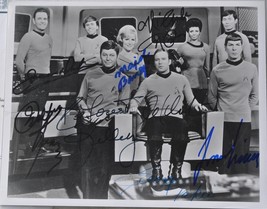 Star Trek Tos Cast Signed Photo X8 - William Shatner, Leonard Nimoy, D. Kelley + - $3,000.00