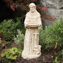 St. Francis Patron Saint Of Animals Bird Feeder Distressed Look Garden S... - $111.21