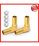 Ultimate 5-Piece Brass Hose Barb Reducer with Right Angle Elbow &amp; Clamps... - $465.99 MXN