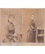 lot of 2 vintage cdv photos-ladies-1850-1899 era-sepia-carte de visite-l... - $12.00