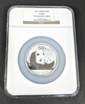 2011 50 Yuan China .999 Silver Panda 5oz NGC PF69 Ultra Cameo Coin - £401.09 GBP