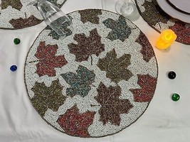 Ensemble de 6 sets de table multicolores feuilles d&#39;érable, assiette de... - £122.83 GBP