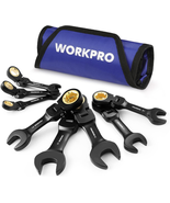  8-Piece Stubby Flex-Head Ratcheting Wrench Set | Metric 8-17mm | CRV &amp; ... - €69,15 EUR