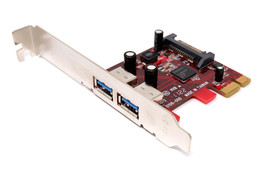 STARTECH PEXUSB3S22 (2) USB 3.0 SUPER SPEED, PCIE X1 W/SATA POWER - NEW - £18.93 GBP