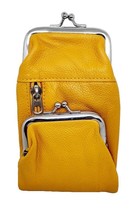 Marshals Yellow Silver Frame 100s PU Leather Cigarette Pack/Coin Pouch Wallet - $9.89