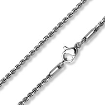 Twisted Round Link Serpentine Style Chain Necklace Stainless Steel 2.4mm 18 Inch - £12.56 GBP